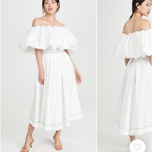 Aje prima puff midi dress